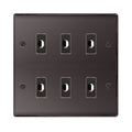 BG Nexus Metal Black Nickel 6 Gang Flex Outlet Socket