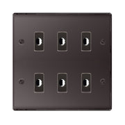 BG Nexus Metal Black Nickel 6 Gang Flex Outlet Socket by British General (BG-NEXUS-BN-6G-FLEX-OUTLET-SOCKET)