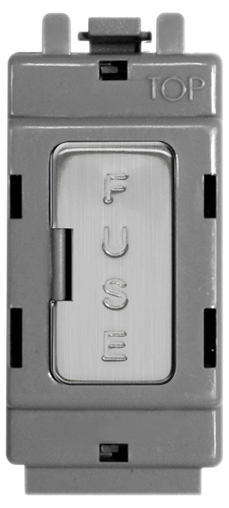 BG Nexus GBSFUSE Grid Brushed Steel Fuse Holder Module - 13A Fused