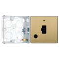 BG Evolve Satin Brass 13A Unswitched Spur with Neon and Flex Outlet PCDSB54B with 25mm Steel Back Box