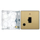 BG Evolve Satin Brass 13A Unswitched Spur with Neon and Flex Outlet PCDSB54B with 25mm Steel Back Box