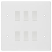 BG White 6 Gang Intermediate Custom Grid Light Switch with Back Box by British General (BG-NEXUS-WM-6G-CUSTOM-6X INT SWITCH)
