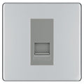 BG Screwless Polished Chrome Single RJ11 Telephone Socket FPCRJ111 - Grey Insert