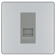 BG Screwless Polished Chrome Single RJ11 Telephone Socket FPCRJ111 - Grey Insert by British General (BG-FPCRJ111G)