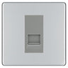 BG Screwless Polished Chrome Single RJ11 Telephone Socket FPCRJ111 - Grey Insert by British General (BG-FPCRJ111G)