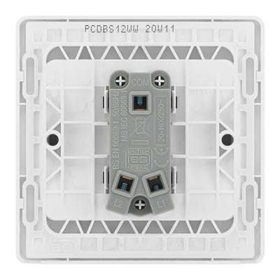 BG Evolve Brushed Steel 1G Wide Rocker Light Switch PCDBS12WW with 35mm Steel Back Box