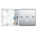 BG Nexus Polished Chrome Single RJ11 Data Outlet NPCRJ111 with 25mm Steel Back Box