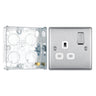 BG Nexus Metal Brushed Steel 13A Single Socket NBS21W with 25mm Steel Back Box by British General (BG-NBS21W+HGS02)