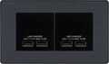 BG Evolve Matt Grey 4G Euro Plate with 2X USB-A Dual Chargers – Black Insert