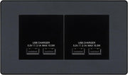 BG Evolve Matt Grey 4G Euro Plate with 2X USB-A Dual Chargers – Black Insert by British General (BG-PCDMGEMR4B+EMUSB3B)