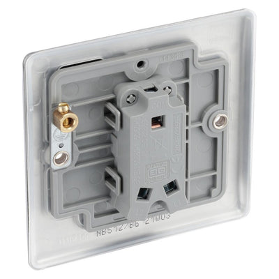 BG Nexus Brushed Steel 20A 16AX 2 Way Single Light Switch NBS12 with 35mm Steel Back Box