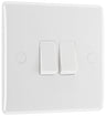 BG 842 Moulded Round Edge | White | 2 Gang 10AX 2 Way Plate Switch by British General (BG-842)