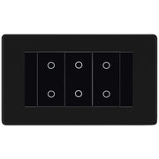 BG Nexus Screwless Matt Black Triple Secondary Touch Dimmer Switch Black Inserts by British General (BG-EMTDSB+FFBEMR4)