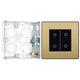 BG Evolve Satin Brass Double Master Touch Dimmer Switch PCDSBTDM2B with 25mm Steel Back Box