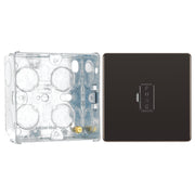 BG Screwless Black Nickel 13A Unswitched Fused Connection Unit FBN54 with 35mm Steel Back Box
