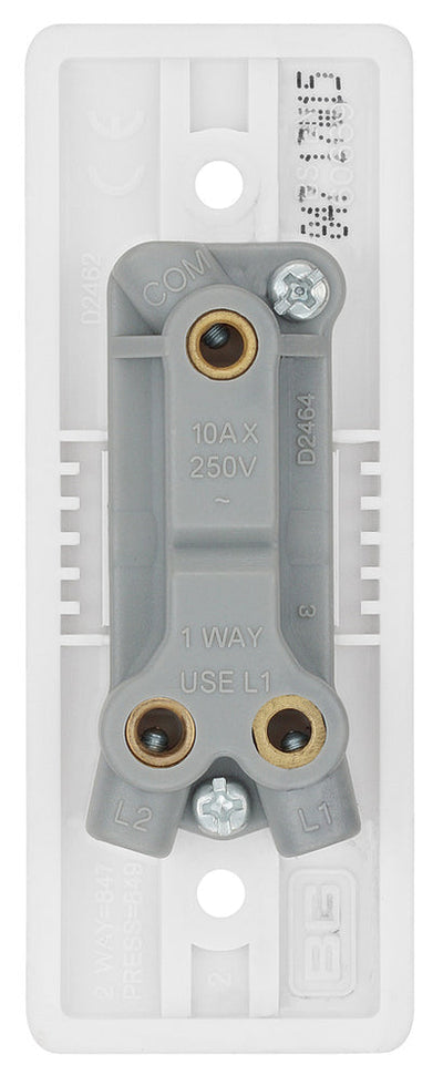 BG 847 Moulded Round Edge | White | 1 Gang 10A 2 Way Architrave Switch by British General (BG-847)