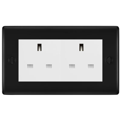 BG Nexus Matt Black 4 Gang 13A Unswitched Socket - NFB4GUSSW by British General (BG-NFB4GUSSW)