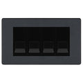 BG Evolve Matt Grey 4 Gang IDC Secondary Telephone Socket - Black Insert