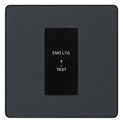 BG Evolve Matt Grey 20AX 2 Way Emergency Lighting Test Key Switch - Key Included - Black Insert