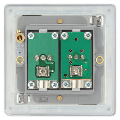 BG Screwless Brushed Steel Double Isolated Co-Axial Socket FBS63 with 25mm Steel Back Box