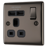 BG NBN21U2B Nexus Metal Black Nickel 1 Gang 13A 2x USB-A 2.1A Switched Socket by British General (BG-NBN21U2B-Shopify-SA_1)