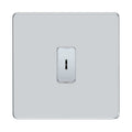 BG Screwless Polished Chrome 1 Gang 20 Amp Double Pole Secret Key Grid Switch