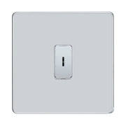 BG Screwless Polished Chrome 1 Gang 20 Amp Double Pole Secret Key Grid Switch by British General (BG-SCL-PC-1G-1x-DP-KS)