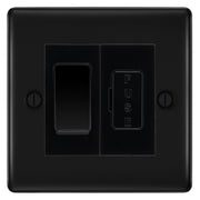 BG Nexus Matt Black 2 Way Light Switch & 13A Fused Spur Plate | Black Insert