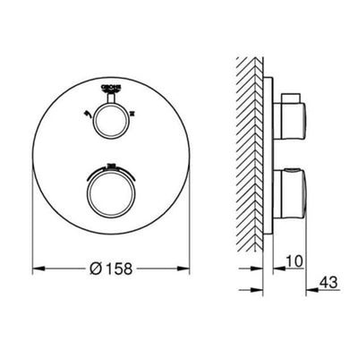 Grohe Grohtherm 2-way Aquadimmer shower/shower by Grohe (Grohe-24076000)