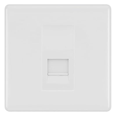 BG White Moulded Single IDC Secondary Telephone Socket - White Insert by British General (BG-NWMBTS1W)