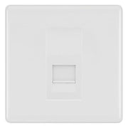 BG White Moulded Single IDC Secondary Telephone Socket - White Insert by British General (BG-NWMBTS1W)