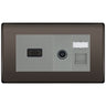 BG Nexus Black Nickel Media Wall Plate TV Aerial, HDMI & CAT6 Outlet - Grey Insert by British General
