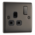 BG NBN21B Nexus Metal Black Nickel 1 Gang 13A Switched Socket