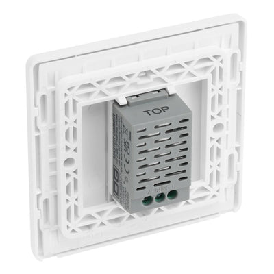 BG Evolve Brushed Steel Single Master Touch Dimmer Switch PCDBSTDM1W with 35mm Steel Back Box