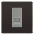 BG Screwless Black Nickel Single RJ11 Telephone Socket FBNRJ111 - Grey Insert