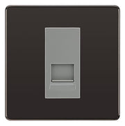 BG Screwless Black Nickel Single RJ11 Telephone Socket FBNRJ111 - Grey Insert by British General (BG-FBNRJ111G)