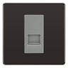 BG Screwless Black Nickel Single RJ11 Telephone Socket FBNRJ111 - Grey Insert by British General (BG-FBNRJ111G)