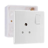 BG Electrical 5A Switched Round Pin Socket White & 32mm Pattress Back Box by British General (BG-829S+891)