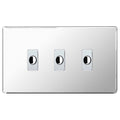 BG Nexus Screwless Polished Chrome 3 Gang Flex Outlet Socket