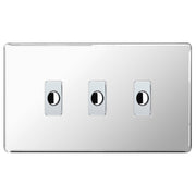 BG Nexus Screwless Polished Chrome 3 Gang Flex Outlet Socket by British General (BG-SCL-PC-3G-FLEX-OUTLET-SOCKET)