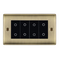 BG Nexus Antique Brass Quad Secondary Touch Dimmer Switch - Black Insert