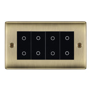 BG Nexus Antique Brass Quad Secondary Touch Dimmer Switch - Black Insert by British General (BG-NABTDS4B)