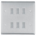 BG Nexus Brushed Steel 6G Intermediate Custom Grid Light Switch with Back Box Included