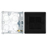 BG Nexus Matt Black Double Master Telephone Socket NFBBTM2 with 25mm Steel Back Box by British General (BG-NFBBTM2+HGS02)