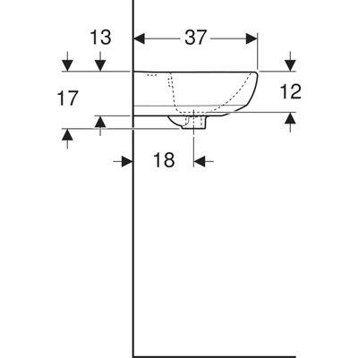 Geberit Selnova 450mm Cloakroom Basin - 1 Tap Hole - 501.408.00.6 by Geberit (Geberit-501.408.00.6)