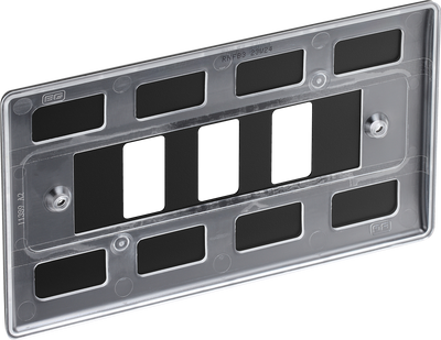 BG RNFB3 Nexus Metal Matt Black 3 Module Grid Front Plate by British General (BG-RNFB3)