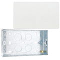 BG Evolve Pearlescent White 2 Gang Double Blank Plate PCDCL95W with 25mm Steel Back Box