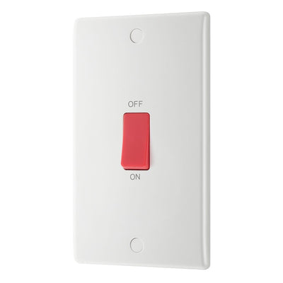 BG 873 Moulded Round Edge | White | 2 Gang 45A 2 Pole Cooker Switch