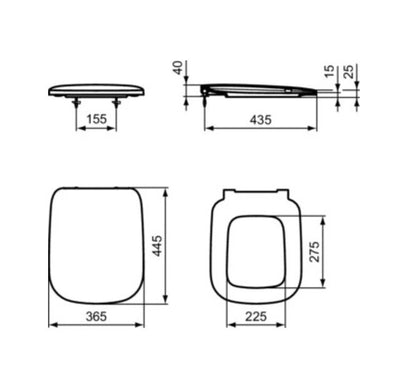 Ideal Standard Studio Echo Soft Close Toilet Seat - T318101 by Ideal Standard (IdealStandard-T318101)