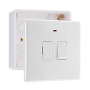 BG Nexus 13A 2 Pole Neon Switched Fused Connection Unit & 32mm Pattress Back Box by British General (BG-852+891)